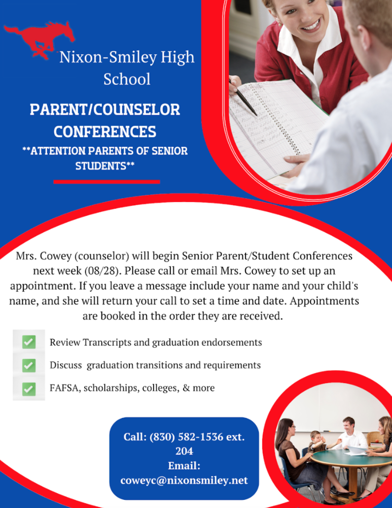 SENIOR Parent/Student Conferences with HS Counselor